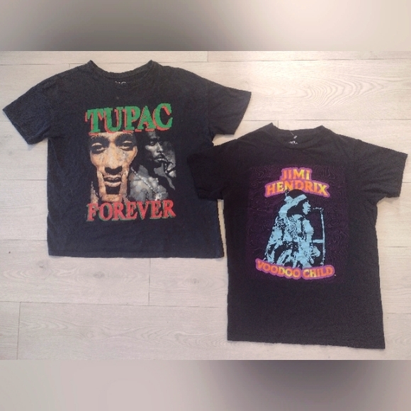 2 CONCERT TEE BUNDLE!! TUPAC FOREVER & JIMI HENDRIX Voodoo Child!! - Picture 7 of 7